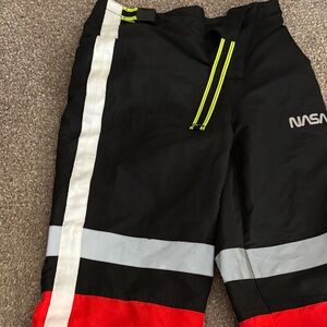 Black and Red NASA Pants with Reflective Stripes